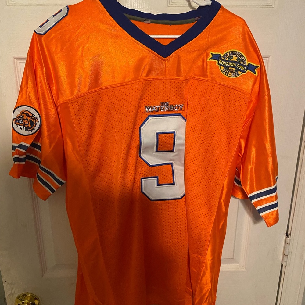 Vibrant Orange Football Jersey with Number 9